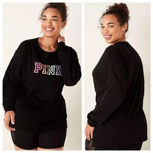 VS PINK LONG SLEEVE CAMPUS TEE XS